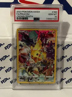 Pokemon Pikachu TCG Crown Zenith Holo Card 160/159 Secret Rare PSA 10 - Image 1