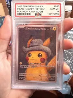 Pokemon x Van Gogh Museum: Pikachu with Grey Felt Hat Promo Card PSA 10 820650856891 - Image 1