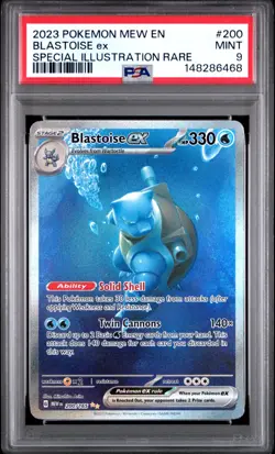 Pokemon Card Blastoise EX 200/165 Special Illustratration Rare Holo 151 PSA 9 - Image 1