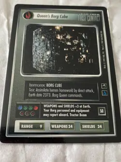 Star Trek CCG 1E DS9 FC QUEEN'S BORG CUBE Rare Card NEVER PLAYED - Image 1
