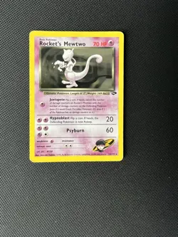 Rocket's Mewtwo 14/132 Holo Rare Gym Challenge Pokemon Card HP Great for Binder - Image 1