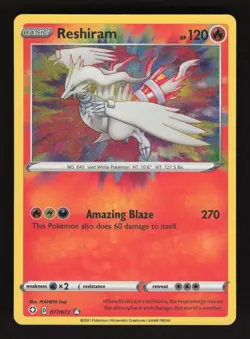 Reshiram 017/072 Pokemon Shining Fates Holo Card - Image 1