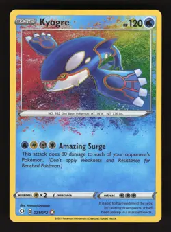 Kyogre 021/072 Pokemon Shining Fates Amazing Rare Holo Pokemon Card - Image 1