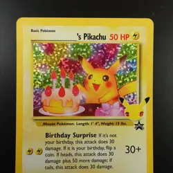 Birthday Pikachu 24 Pokemon Celebrations Collection Holo Card - Image 2