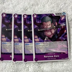 Roronoa Zoro (OP01-076) Character Card Lot x4 Bandai English One Piece CCG - Image 1