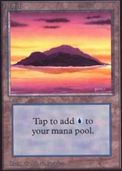 Island (Purple) Magic mtg Moderate Play, English Limited Edition BETA x1 - Image 1