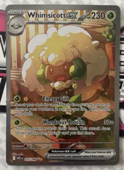 🔥Pokemon Whimsicott ex 165/086 Illustration Rare Sv: White Flare Full Art NM+🔥 - Image 1