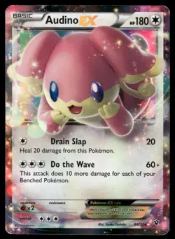 Pokemon Cards Audino EX 84/124 Fates Collide Holo EX Rare MP - Image 1