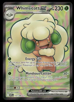 Pokemon Cards Whimsicott ex 157/086 SV: White Flare Holo Ultra Rare NM *4 - Image 1