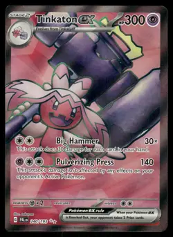 Pokemon Cards Tinkaton ex 240/193 Paldea Evolved Ultra Rare NM - Image 1