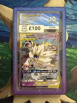 Pokemon Solgaleo Lunala GX Tag Team Cosmic Eclipse 75/236 ACE 10 - Image 1