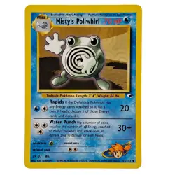 Misty's Poliwhirl Gym Heroes #053/132 English Pokemon Card - LP - Image 1
