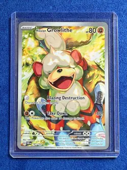 Pokemon Hisuian Growlithe 181/167 Twilight Masquerade Illustration Rare Holo EN - Image 1