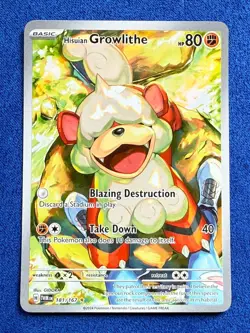 Pokemon Hisuian Growlithe 181/167 Twilight Masquerade Illustration Rare Holo EN - Image 2