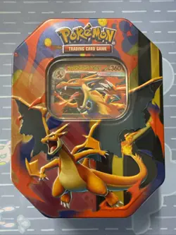 Pokemon Mega Charizard ex Factory Sealed Tin Box - Charizard Y - 4 Booster Packs - Image 1
