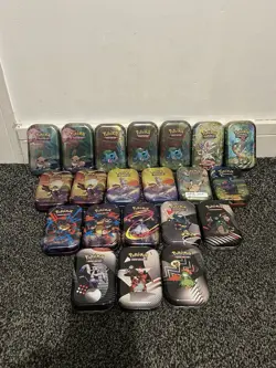 Bundle of 21 Empty Pokemon TCG Mini Tins – Eevee, Bulbasaur, Mewtwo, Pikachu etc - Image 2