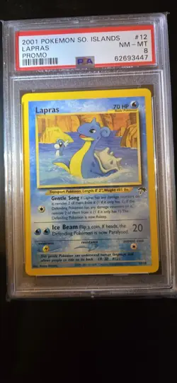 2001 POKEMON SOUTHERN ISLANDS PROMO #12 LAPRAS PSA 8 - Image 1