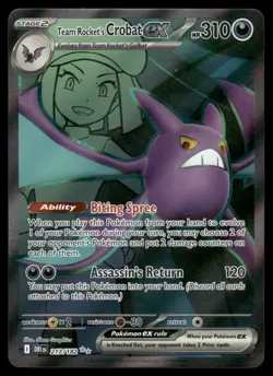Pokemon Cards Team Rocket's Crobat ex 217/182 Destined Rivals Ultra Rare NM *2 - Image 1