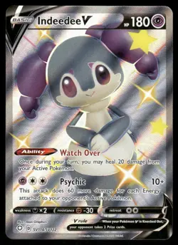 Pokemon Cards Indeedee V SV114/SV122 Shining Fates Shiny Vault Holo V Rare NM - Image 1