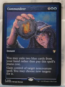 Mtg COMMANDEER FOIL ETCHED NM Commander Masters 0484 -Argo- - Image 1