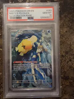 Pokemon Misty's Psyduck Illustration Rare Holo SV10 #193 PSA 10 2025 - Image 1