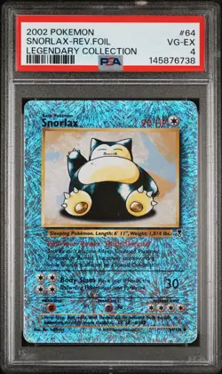 2002 POKEMON LEGENDARY COLLECTION SNORLAX-REV.FOIL LEGENDARY COLLECTION PSA 4 - Image 1