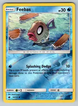 2017 Pokemon TCG Crimson Invasion Reverse Holo Feebas 26/111 NM - Image 1