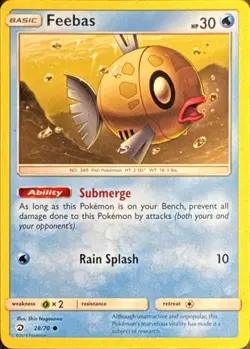 Feebas 28/70 Common Dragon Majesty Pokemon Near Mint - Image 1