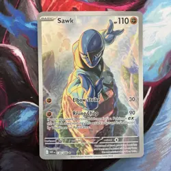 🔥Sawk 130/086 - Pokemon TCG - White Flare Illustration Rare Holo - NM+🔥 - Image 1