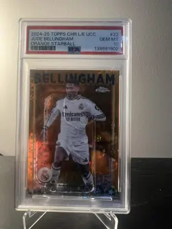 2024-25 Topps Chrome UCC Jude Bellingham Gem Mint PSA 10 Orange Starball /25 - Image 2