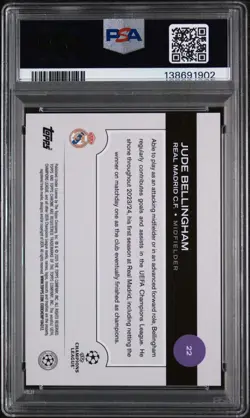 2024-25 Topps Chrome UCC Jude Bellingham Gem Mint PSA 10 Orange Starball /25 - Image 3