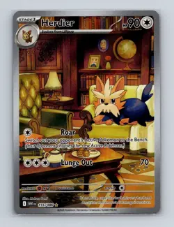 Herdier 155 2025 Pokemon S&V White Flare Illustration Rare Card NM (a) - Image 1