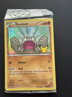 Pokemon TCG Geodude Generations 43/83 20th Anniversary Promo Holo Card Sealed - Image 1
