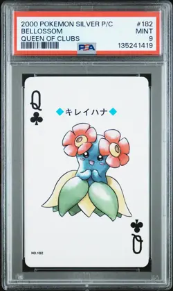 Bellossom ~ 2000 Pokemon Playing Card Silver Set Queen of Clubs #182 PSA 9 MINT - Image 1