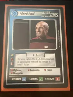 Star Trek CCG 1E INTRO 2-Player ADMIRAL PICARD Card NEVER PLAYED - Image 1
