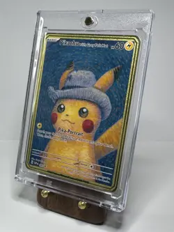 Pikachu with Grey Felt Hat Van Gogh Black Star Promo Custom Fan Art. METAL CARD - Image 2