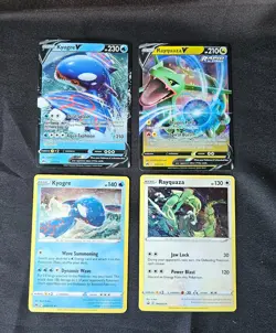 Pokemon TCG Crown Zenith Sea and Sky Box Promo Set - Rayquaza & Kyogre NM - Image 1