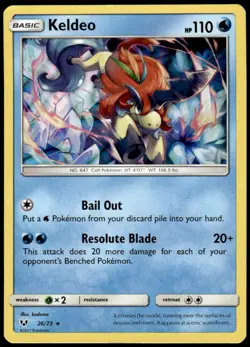 Pokemon Shining Legends Keldeo 26/73 Holo - Image 1