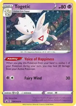Togetic SWSH276 Holo P Sword & Shield Promo Pokemon Holo NM/M - Image 1