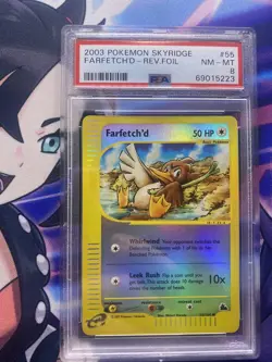 2003 Pokemon Skyridge Farfetch'd Reverse Holo 55/144 PSA 8 - Image 1