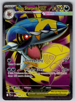 Mega Sharpedo ex 113/094 Phantasmal Flames NM Pokemon Ultra Rare - Image 1