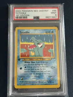 2002 POKEMON NEO DESTINY 1ST EDITION #85 TOTODILE PSA 9 - Image 1