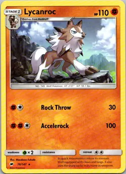 Lycanroc (76) #76/147 | Rare | SM - Burning Shadows - Image 1
