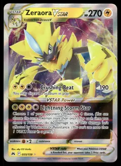 Zeraora VSTAR 055/159 Holo VSTAR Rare Crown Zenith Pokemon Lightly Played - Image 1