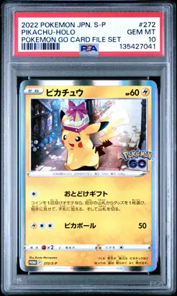 2022 POKEMON JPN S PROMO POKEMON GO CARD FILE SET #272 PIKACHU-HOLO PSA 10 - Image 1