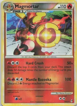 Magmortar 16/95 Rare Reverse Holo Call of Legends Pokemon Card - Image 1