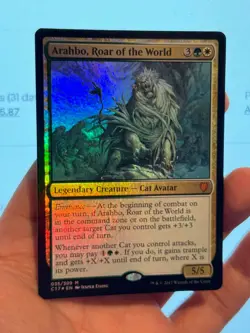 1X FOIL Arahbo, Roar of the World NM MTG Magic C17 REGULAR SIZE Cat Commander - Image 3
