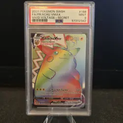 💎 Pikachu VMAX Secret Rainbow Rare 188/185 Vivid Voltage Pokemon PSA 9 - Image 1