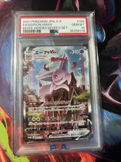 2021 Pokemon JPN S-P FA/ESPEON VMAX EEVEE HEROES SET #189 Gem Mint PSA 10 - Image 1