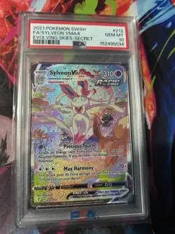 2021 POKEMON SWSH FA/SYLVEON VMAX EVOLVING SKIES-SECRET #212 GEM MINT 10 - Image 1